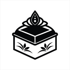 Traditional Indian Wedding Box Vector Line Art Silhouette