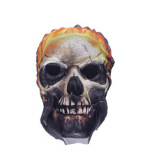 strange scary mask isolated on white background