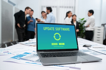 Software update on computer for brisk version of device software upgrade
