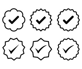 Verified badge icon tick symbol vector approved check mark icon