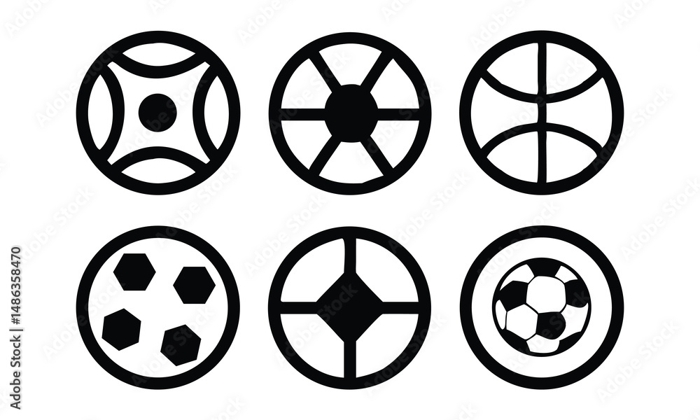 Poster a set of vector icons features round and 3d easter egg shapes in a patterned design