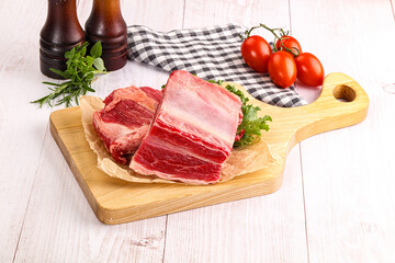 Raw beef rib for cooking