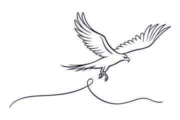 Obraz premium hawk diving aggressive raptor vector art