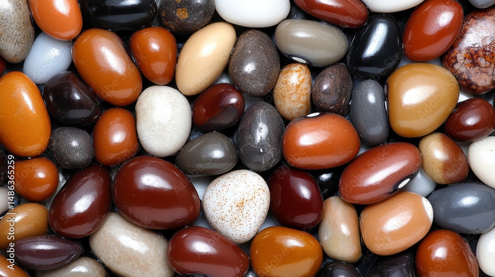 Poster assorted jelly beans fill the frame in various colors and sizes, showing glossy surfaces.