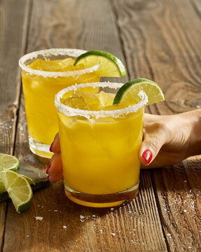 Margarita cocktail with hand