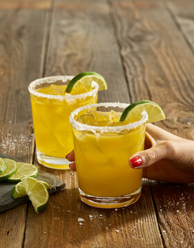 Margarita cocktail with hand
