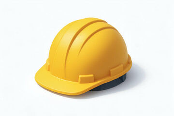 Bright yellow construction safety helmet.