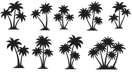 Fototapeta premium Palm Silhouette Collection AI Generated