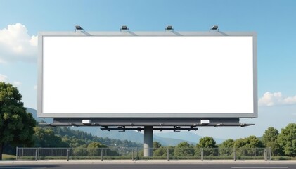 Fototapeta premium Large blank billboard, empty advertising space, ready for design , space, day, vast