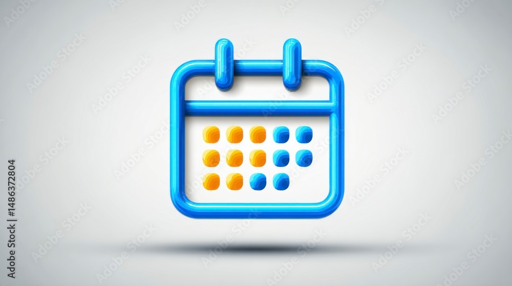 Poster calendar icon with colorful dates modern design for scheduling and planning applications
