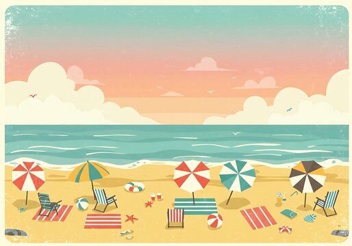 Sunset Shore Serenity AI Generated