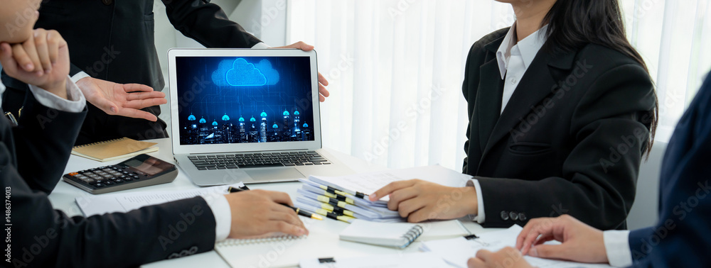Poster cloud computing software for brisk remote work and personal data storage