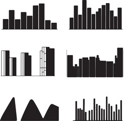 Naklejka premium Black Bar Graph Charts: Data Visualization and Statistical Analysis