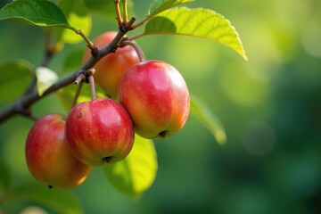 Obraz premium Vibrant, ripe fruits hanging from branches, showcasing natural abundance , juicy, sunlight