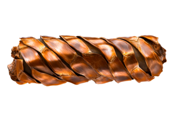 Palm seedpod lying down, close up view, tropical seed pod, cut out transparent