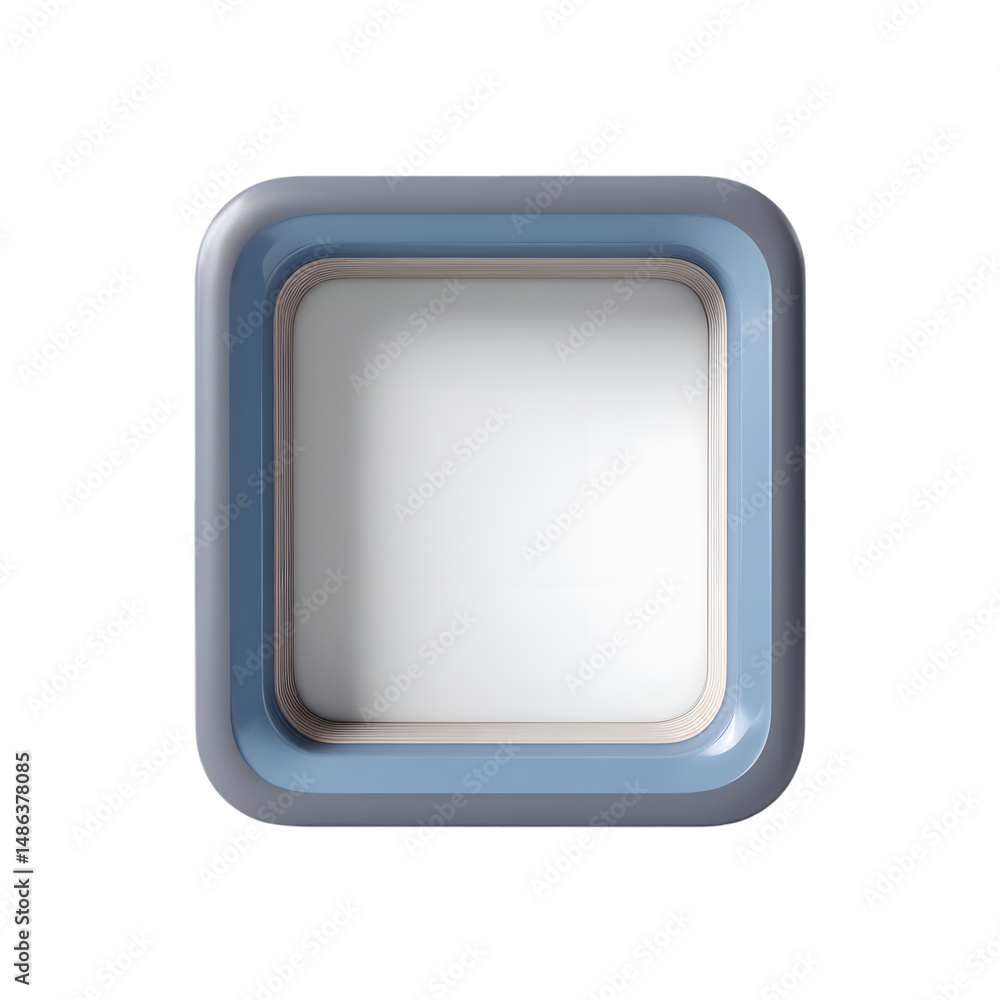Wall mural abstract layered square frame on transparent background