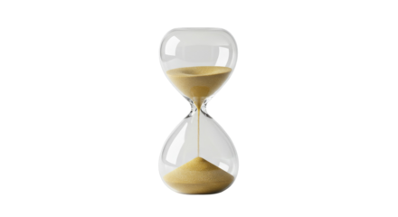 Hourglass sands cascading down to times end