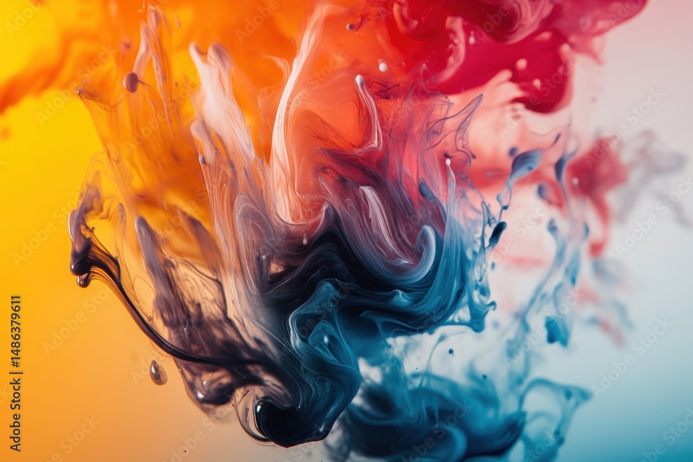 Poster colorful abstract art blending shades and patterns in a visually stunning display of creativity and 