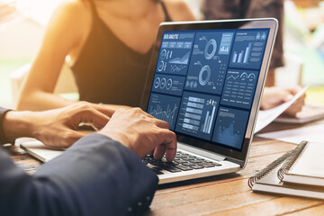 Business data dashboard provide business intelligence analytic for marketing strategy planning...