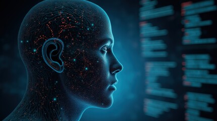 Obraz premium Technological enhancement of human capabilities through cybernetic integration