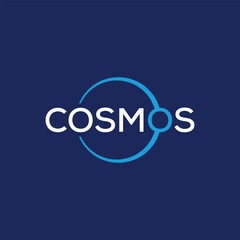 cosmos logo design, typography text cosmos graphic vector