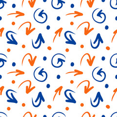 A pattern of brushstrokes with hand-drawn curved arrows, handwriting.