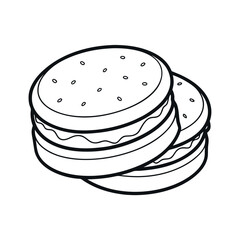 Chocolate Sandwich Cookies Outline Design