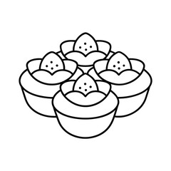 Butter Tarts Vector Outline Design