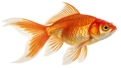 Fototapeta premium goldfish fish isolated on white background PNG. AI GENERATED