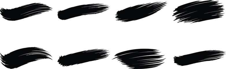 Black Brush Stroke Set, Abstract Black Paint Strokes, Ink Brush Stroke Elements