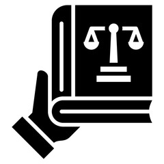 Law Book Glyph Icon