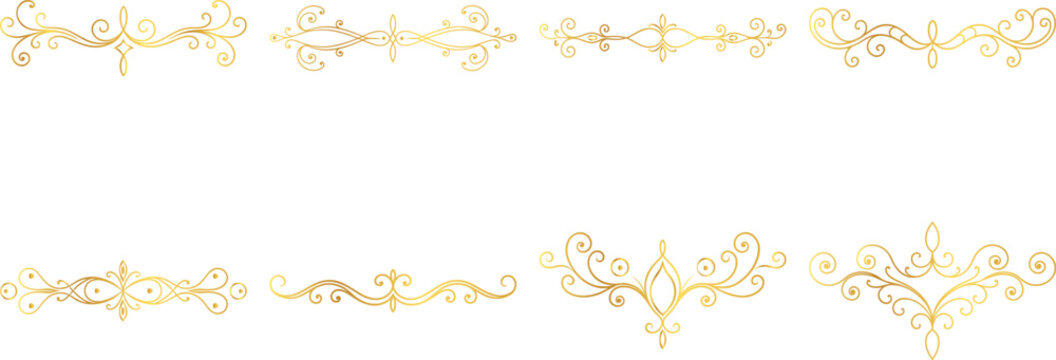 Naklejki Set luxury classic calligraphic,  set luxury decorative elements, graphic element