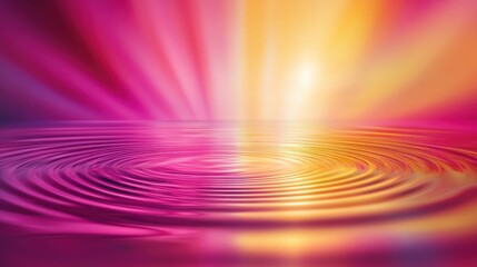 Pink and gold water ripples abstract background concentric circles smooth texture vibrant color design