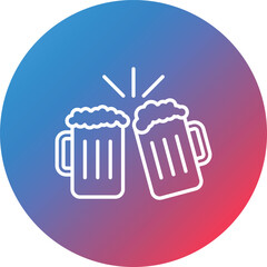 Cheers Line Gradient Circle Background Icon