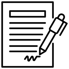 File Agreement Line Icon