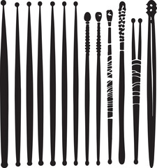 Drumsticks Silhouettes: Diverse Styles for Percussion Instruments