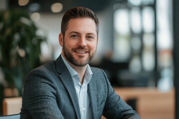 Naklejka premium Professional Businessman Portrait. Corporate Executive Headshot.