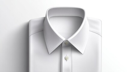 Crisp White Dress Shirt Collar with Buttons Professional Attire Business Fashion Formal Wear