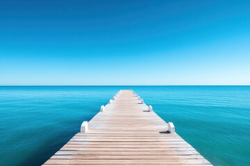 Fototapeta premium Discover the beauty of Rapid Bay Jetty in South Australia under a clear blue sky, Iconic landmark of South Australia Rapid Bay Jetty pier and blue ocean water