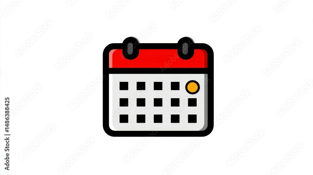Poster a calendar icon with a highlighted date perfect for scheduling and time management tasks