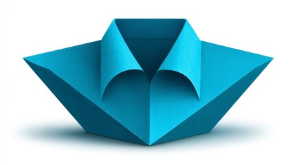 Abstract Blue Geometric Sculpture with Textured Surface and Unique Design for Modern Art Decora