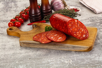 Italian Chorizo sausage with slices