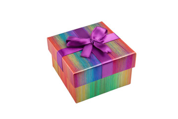 Fototapeta premium Colorful Gift Box with Purple Ribbon Perfect for Any Occasion