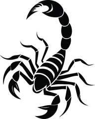 Scorpion silhouette, scorpion isolated on white background