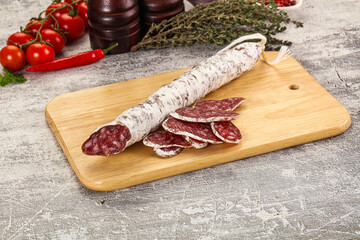 Spanish dry Fuet sausages snack