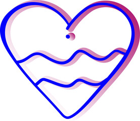 The blue gradient Aquarius zodiac symbol is designed as a graceful line that forms a heart shape, with dots added to create a sense of lightness and artistry.