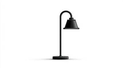 Minimalist Black Table Lamp with BellShaped Shade Isolated on White Background for Home Decor