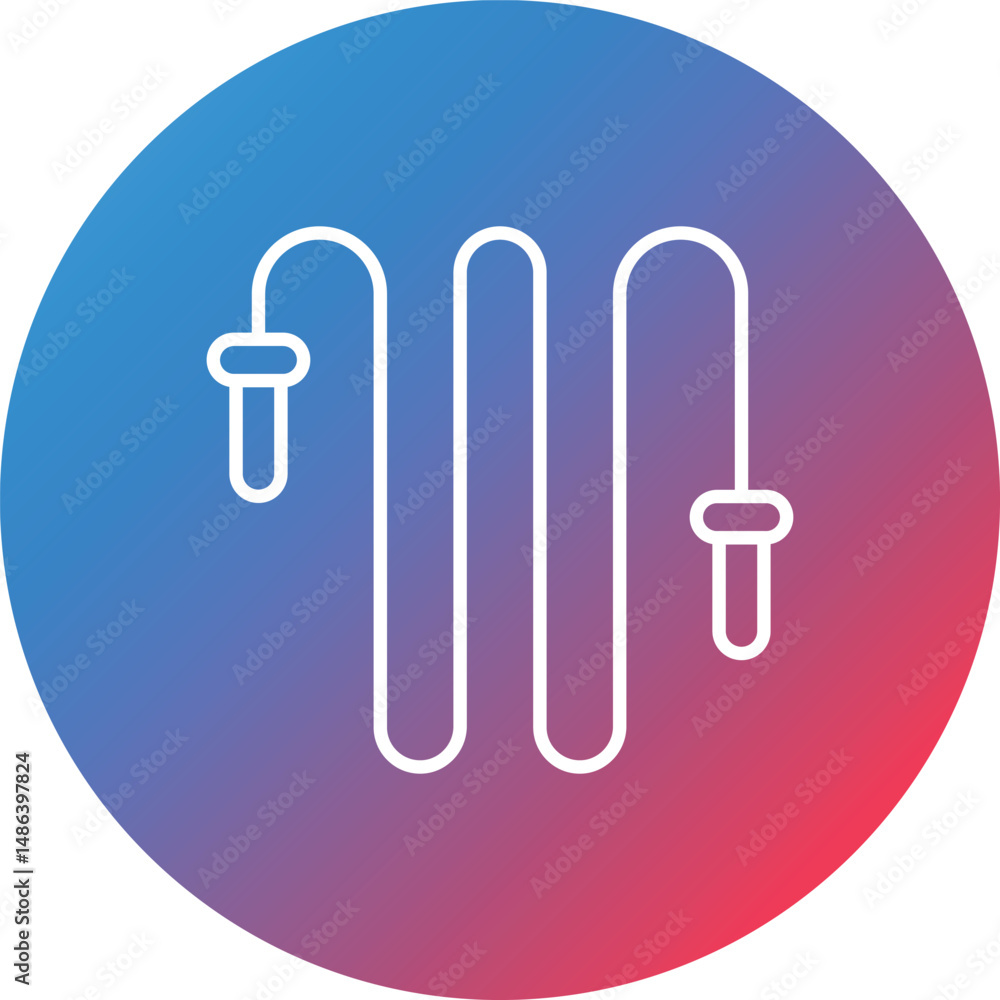 Poster skipping rope line gradient circle background icon