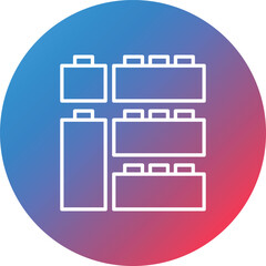 Blocks Line Gradient Circle Background Icon