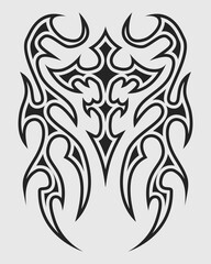 Cross tribal tattoo design with flame wings 
